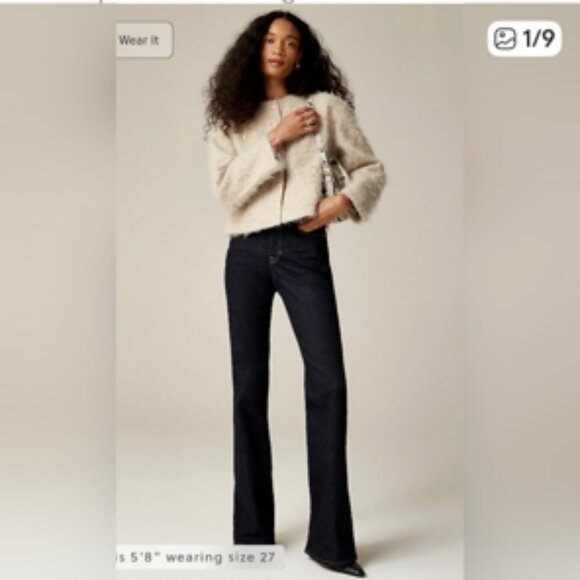 J. Crew 03 Bootcut RE-03-IDG Resin Rinse Dark Wash Denim Jeans Womens Tall 31 - Picture 1 of 10